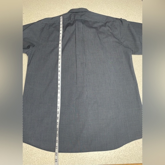 Van Heusen Micro Plaid Long Sleeve Shirt Size 16.5 - Picture 7 of 7